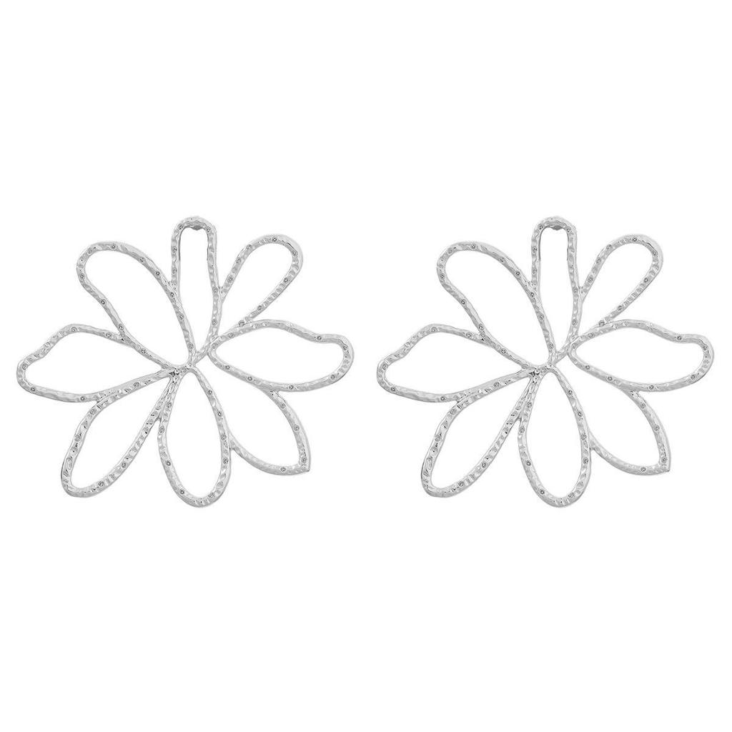 Chic European & American Statement Alloy Flower Earrings - Vintage Elegant Style for Women