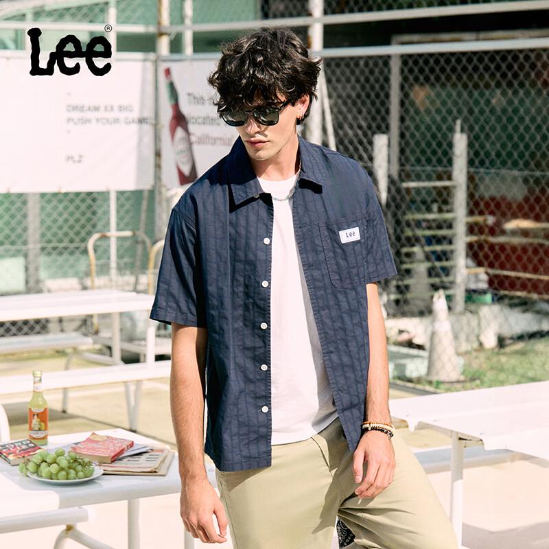 Lee Men s Plaid Jacquard Short Sleeve Shirt L