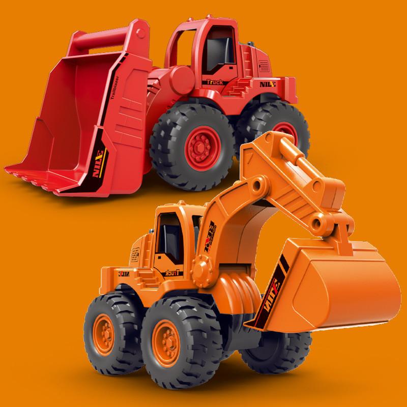 Excavator Bulldozer Kids Inertia Construction Car Toy With Interactive Component