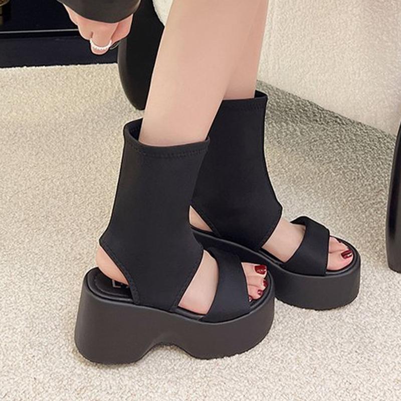 Fashion High Heels Women Sandals Ankle Platform Fashion Shoes Summer Designer Women Cool Boots 2025 New Dress Brand Zapatillas De Mujer