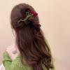 Pearl Korean Style Headwear Red Velvet Hair Claw Flocking Tulip Hair Clip Female Hair Accessories