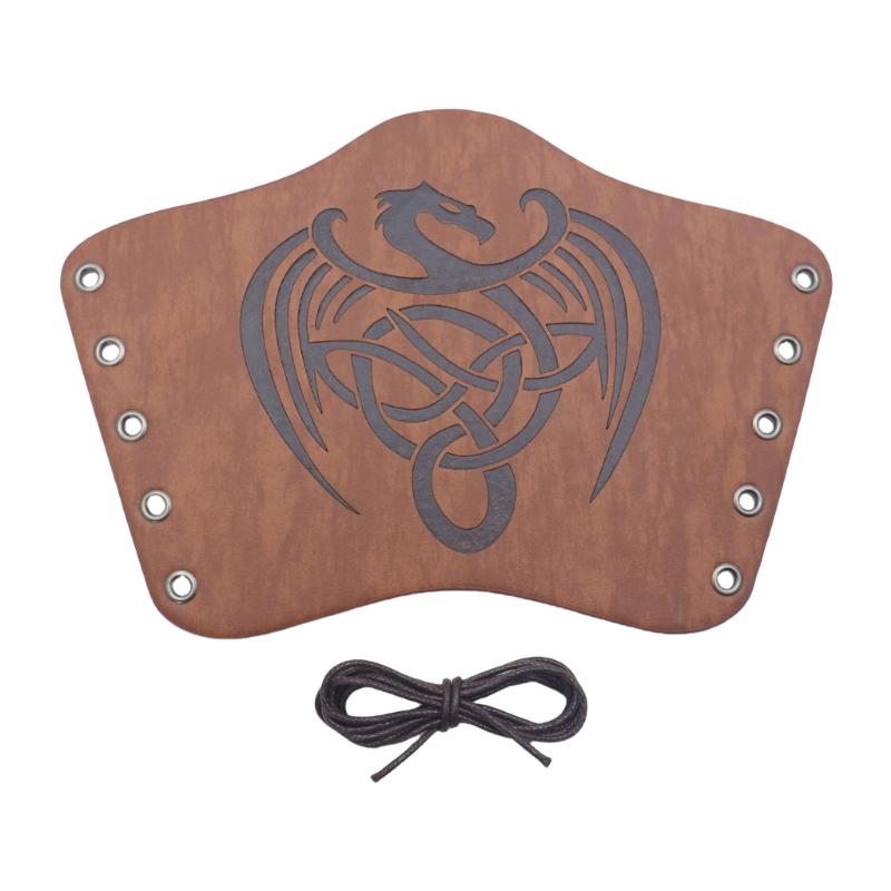 Historical Arm Guard Cosplay Arm Gauntlets Vintage Armband Knight Arm Guard Festival Costume PU Leather Arm Bracers