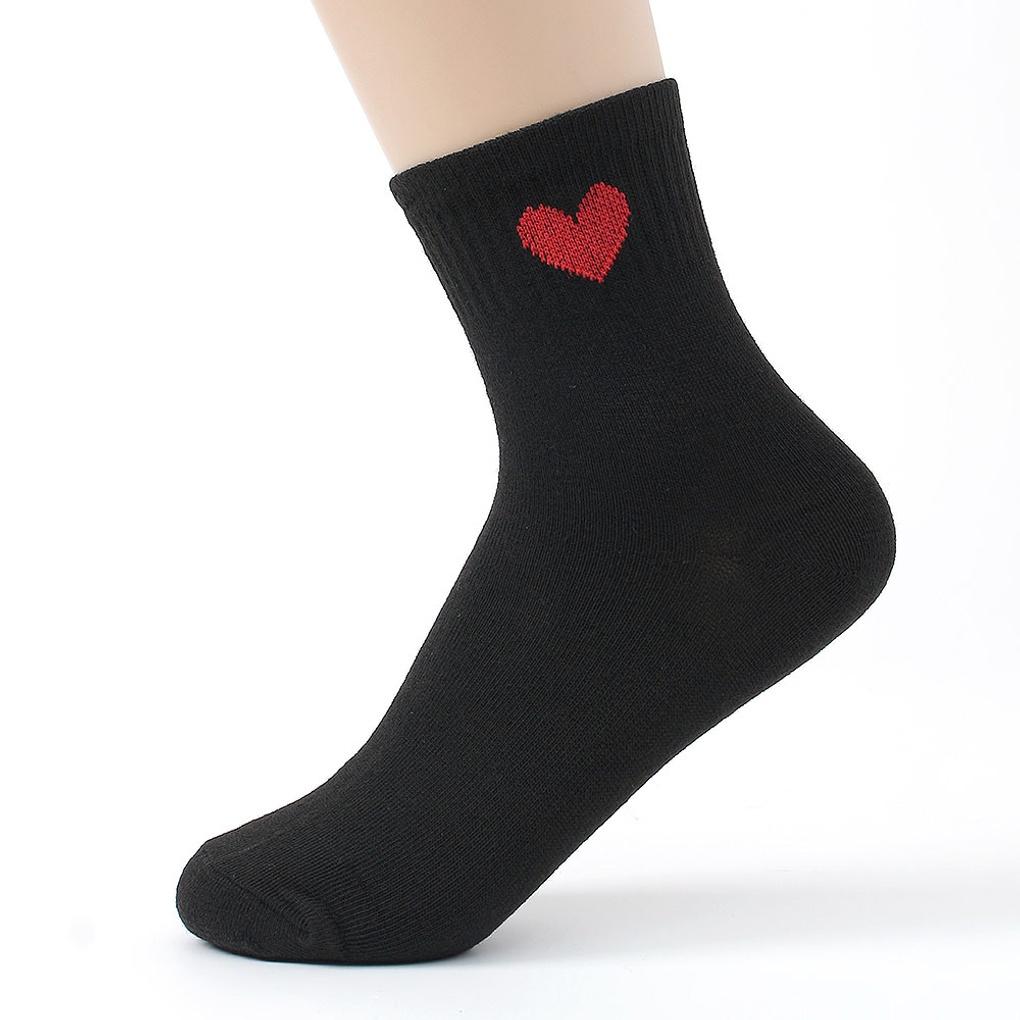 20 Pairs of Heart Women's Mid-Calf Socks (Black) Fashion Socks