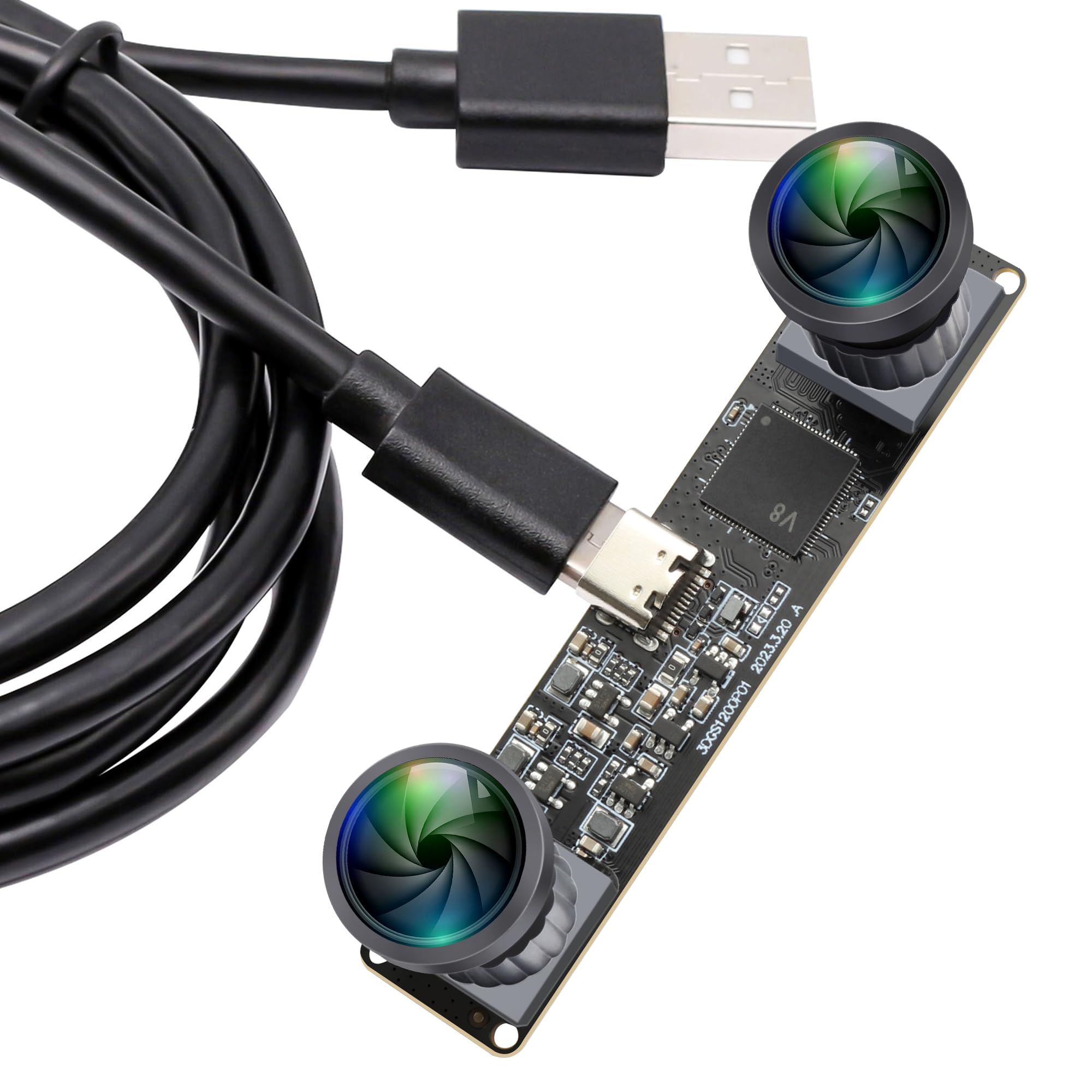 

ELPCAM 3D Стерео USB Камера 120 кадрів/с Глобальний Затвор Камера для Принтера USB Модуль Камери 120 Градусів Без Спотворень Синхронна Подвійна Об єктивна Камера для ПК Комп ютера Підключи та