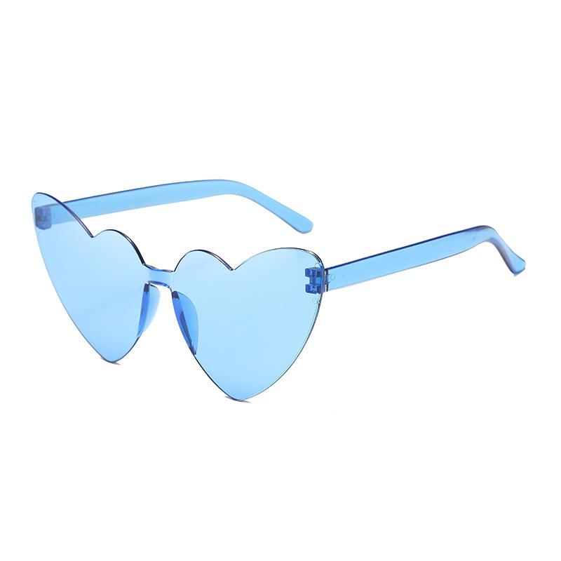 Thin peach heart sunglasses love sunglasses jelly color rimless heart type one-piece glasses candy color eyes