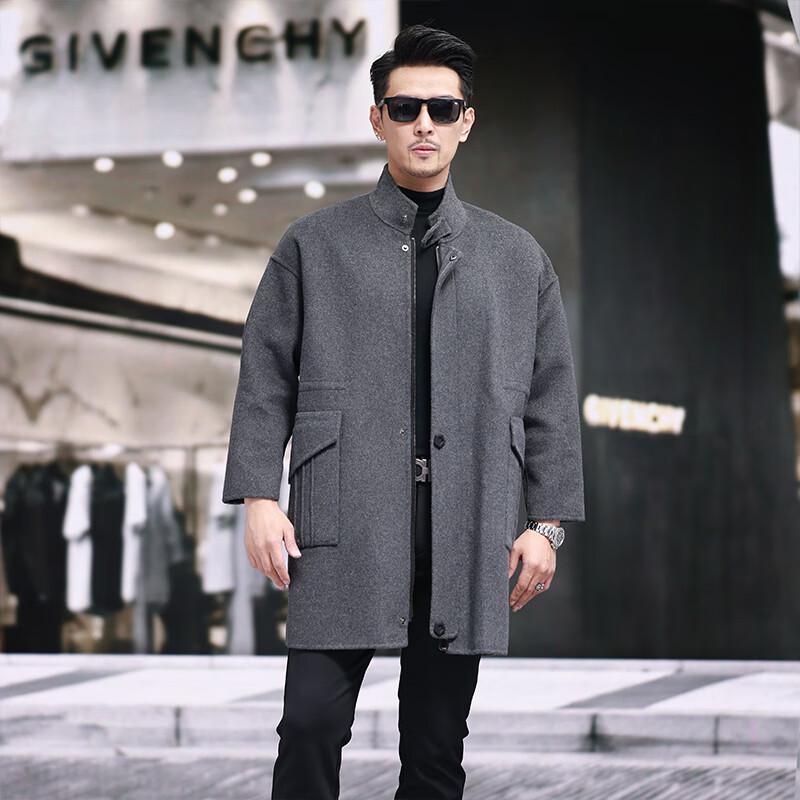 Kaiser Men's Pure Wool Reversible Mid-Length Coat