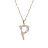 Luxury 26 Letter Necklace Women Unique Design White Zircon Crystal Collarbone Chain Party Jewelry Christmas Gift