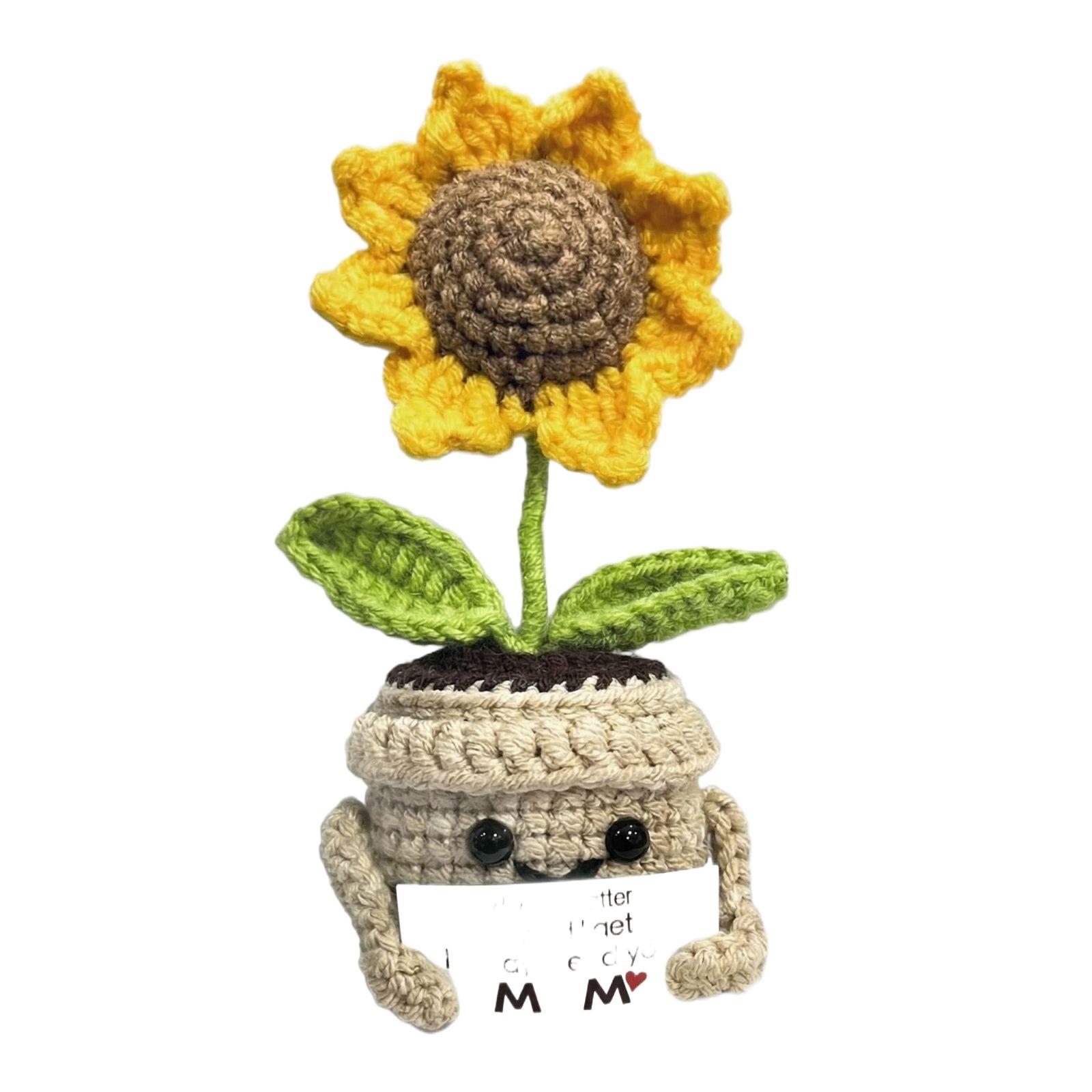 Handmade Simulation Flower Knitted Sunflower Ornament