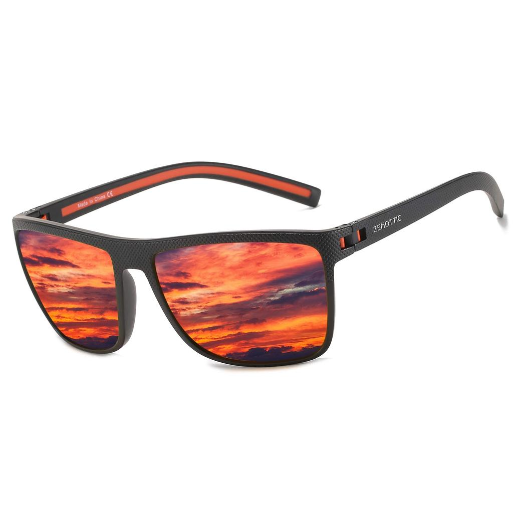 Polarisierte Sonnenbrillenblende für Damen Herren Leichter TR90-Rahmen UV400-Schutz Quadratische Sonnenbrille