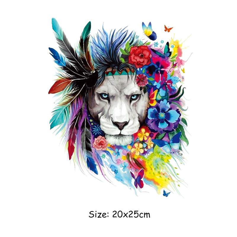 Farbe Lions Eisen auf Patch Mann Frau Hoodies Wärme Presse Applizierte Kleidung Aufkleber Diy Parches Ropa T-Shirt Diy Handwerk liefert
