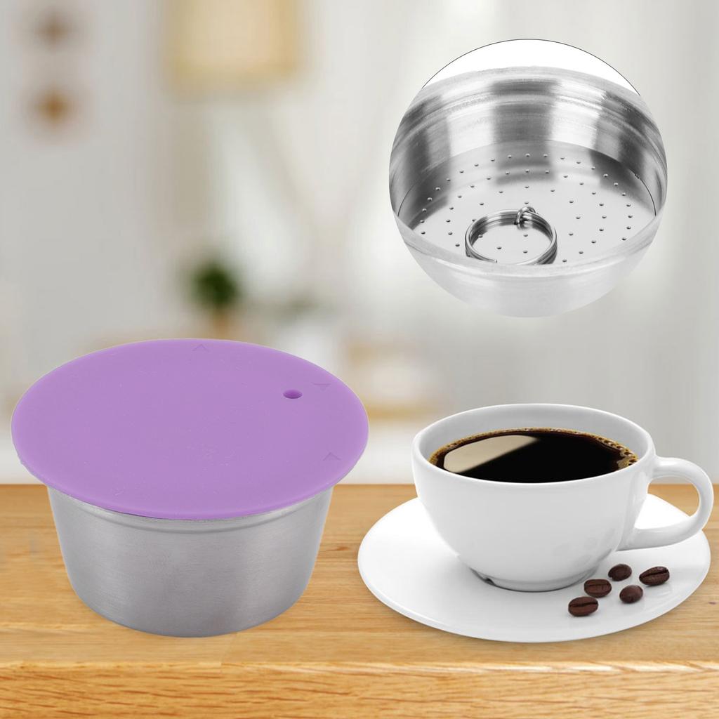 Stainless Steel Refill Coffee Capsules Reusable Coffee Filter Cup Set with Powder Cover for   Gusto