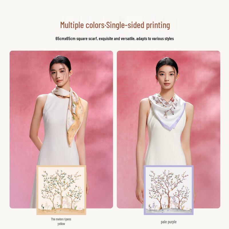 Gem Butterfly 100% Mulberry Silk Square Scarf