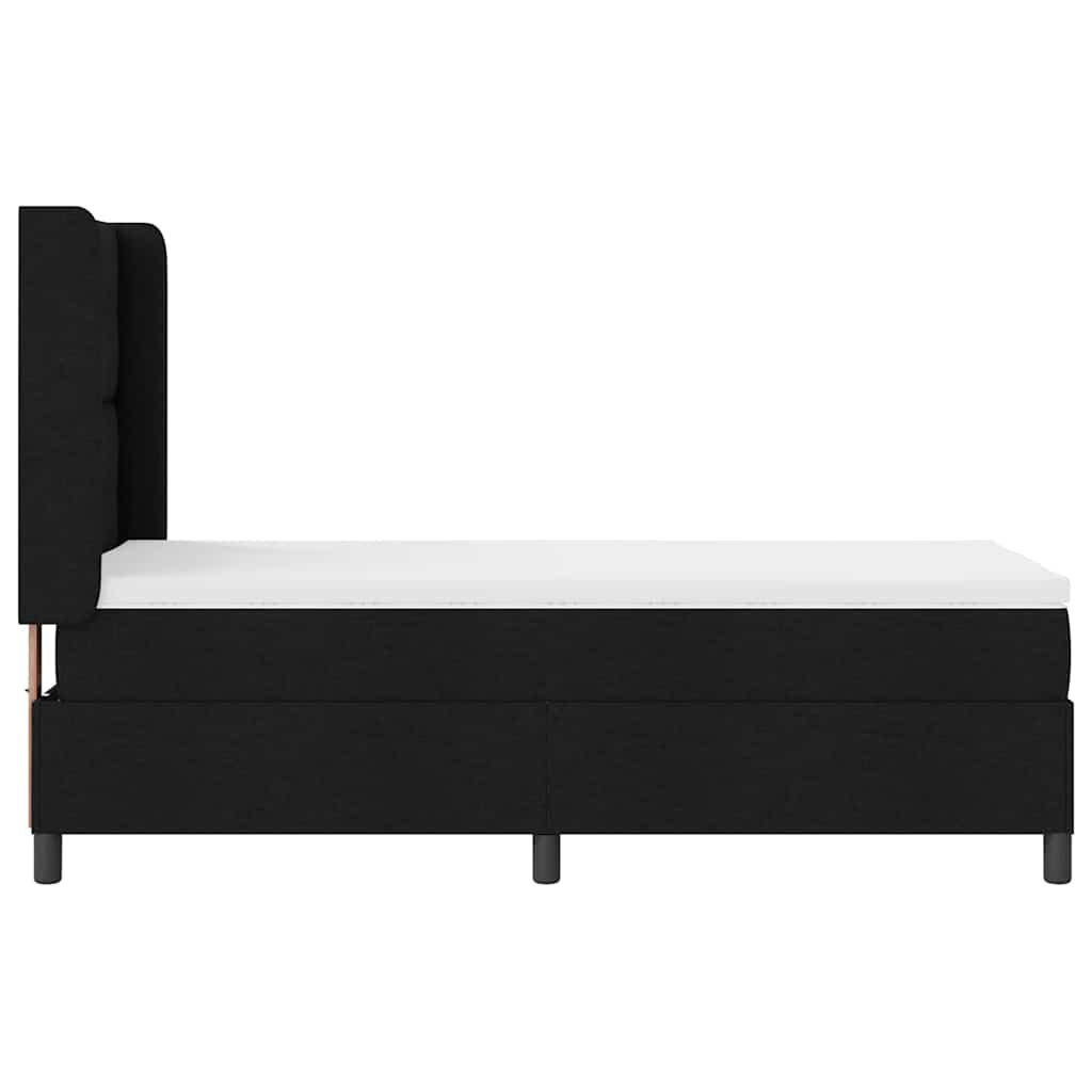 Boxspring Bed with Cushions Black 200 x 100 cm Fabric