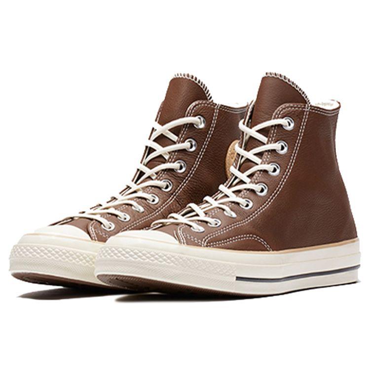 Converse 1970s Hi Fashion Leather Slip Resistant Durable High Top Skate Shoes Unisex Sneakers Chocolate 162394C