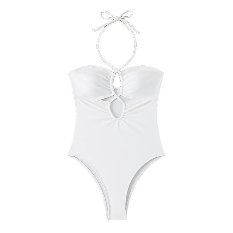 Traje de baño sexy de una pieza ajustado con cuello hueco