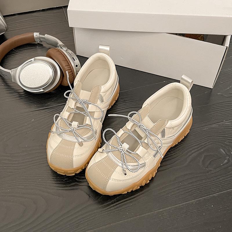 Small Inner Height Increase German Training Shoes Summer New Ballet Mary Jane Shallow Mouth Single Shoes Retro Casual Sports Shoes