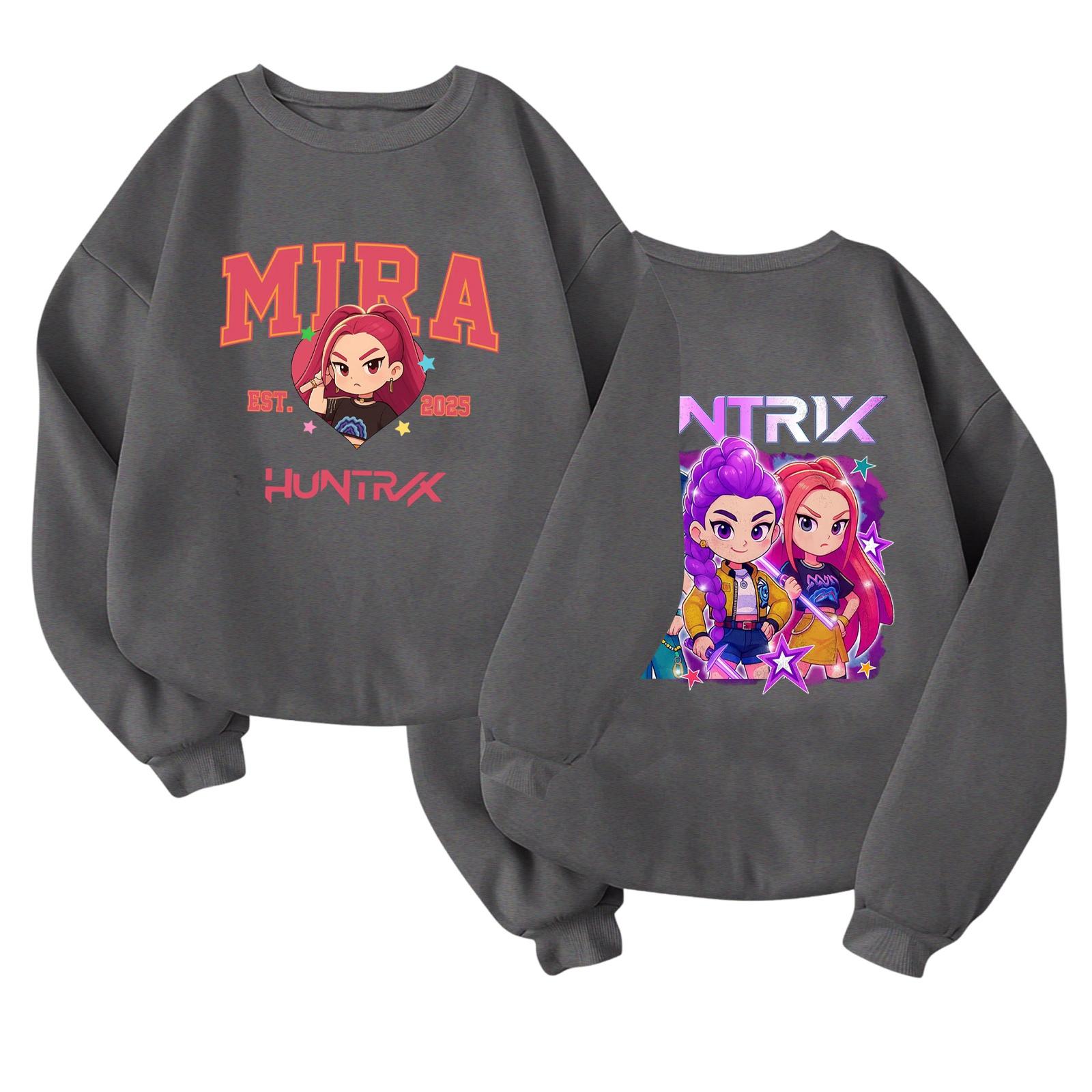 

Children s Fashionable Lightweight Long-sleeved Round Neck Pullover With Pockets Printed Pullover 140