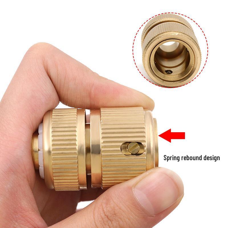 Copper-Plated Water Gun Hose Quick Connector 4-Point Garden Tool