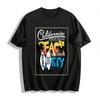 Beach Surf Party Print Casual T-Shirt Vacation Style Loose Top Pure Cotton T-shirt