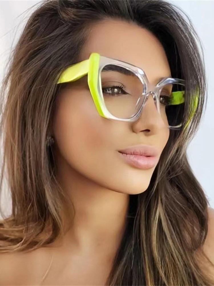 Fashion Luxury Brand Oversized Square Glasses Frame For Women Retro Colorful Cat Eye Sun Glasses Hot Quality Shades Eyeglass