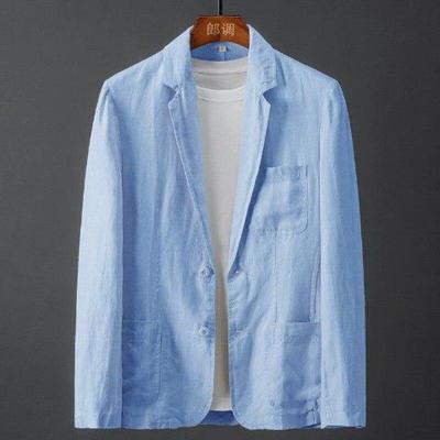 Chaqueta Blazer para Hombre Primavera Verano Sólida Slim Casual Negocios Delgada Transpirable Blanca Abrigo de Traje Masculino