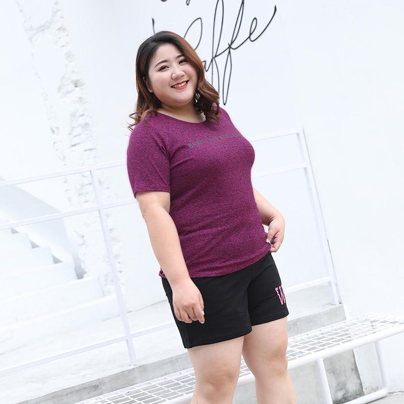 Women's Plus Size Quick-Dry Yoga & Fitness T-Shirt - Short Sleeve, Loose Fit, Summer Activewear