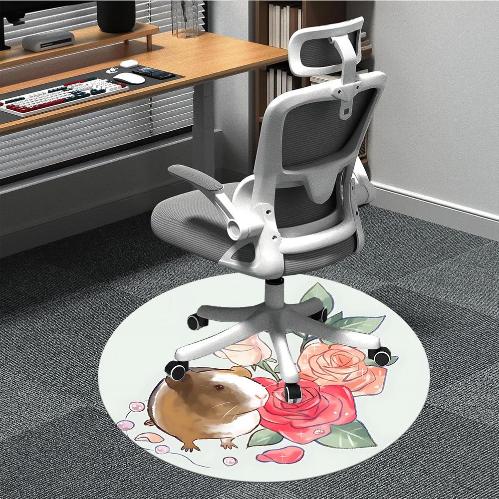 

1pc Cavy Roses Carpet for Office, Non-slip, Soft and Durable Office Rug, Perfect for Office yy260128073 80cm by 80cm