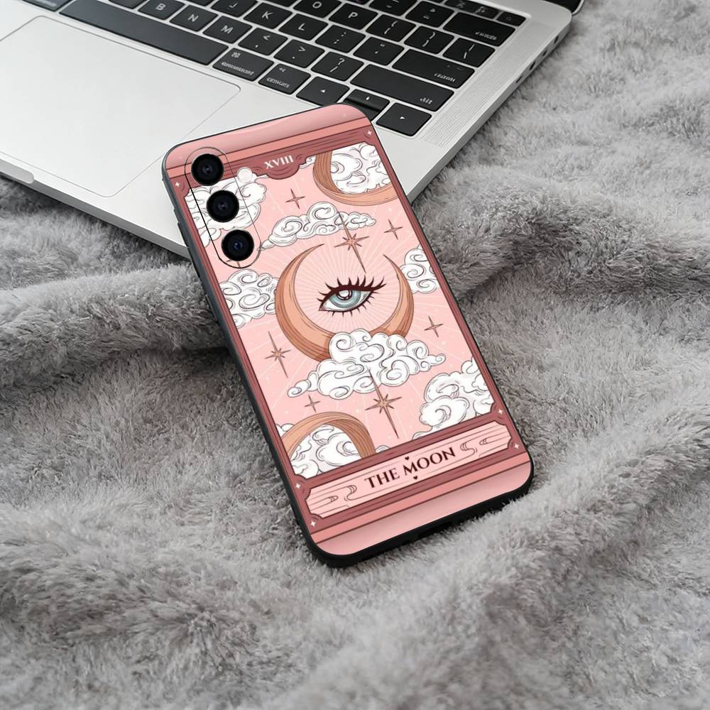 Tarot Aesthetic Phone Case For Samsung Galaxy A73,A71 A72,A70,A53,A52,A51,Soft Silicone Black Cover