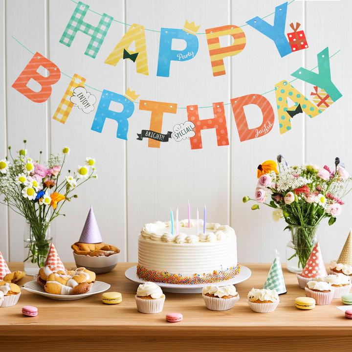 Colorful Net Celebrity Birthday Banner - Kids' First Birthday Photo Props & Party Decor