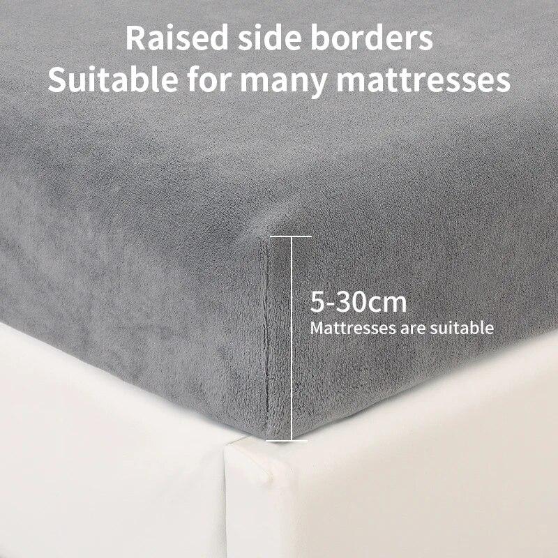 Milk Velvet Adjustable Fitted Sheet 135x190,Bed Sheet With Elastic Band,160x200,Solid Color,For Bedroom Winter