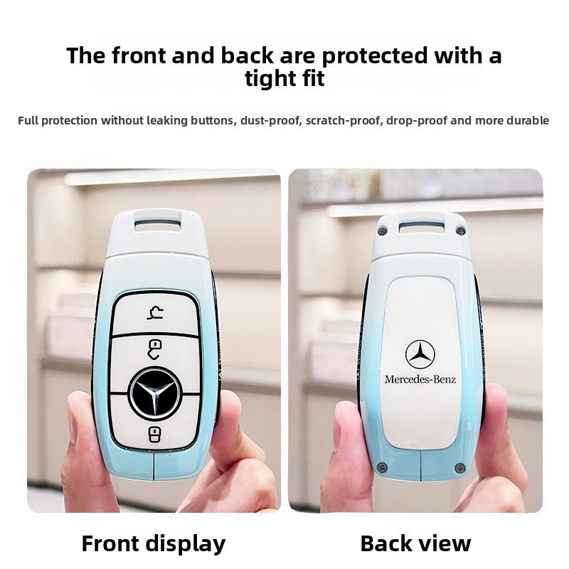 Für Mercedes Benz A C E S G-Klasse GLC CLA GLB 200 2024 CLE W205 W213 W222 X167 W177 Auto Smart Key Cover Hülle Anhänger Schlüsselanhänger