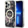 Custodia per iPhone 14 Pro Max Guess Fiore MagSafe Nera