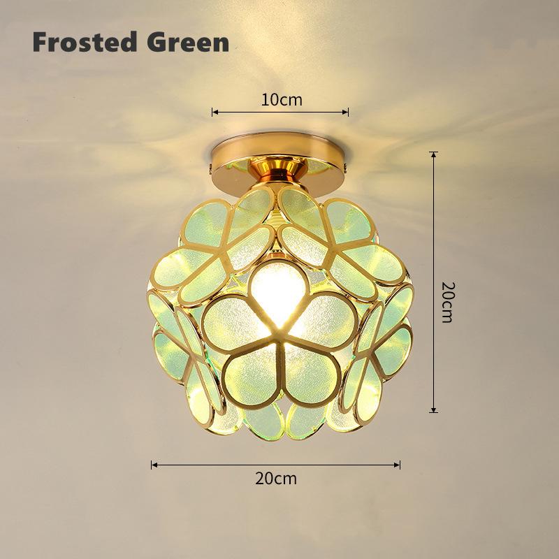 Lampă de Plafon LED 12W Nordic Minge Floare E27 Tiffany Fier Acril Petală Incrustată Candelabru Alee Coridor Decor Acasă Lumină de Plafon