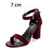 Fashion Women 2025 Summer Fashion Sandals Medium High Heel Block Heel Sandals Outdoor Fashion Sandals Women Heels Black Red Sandalias