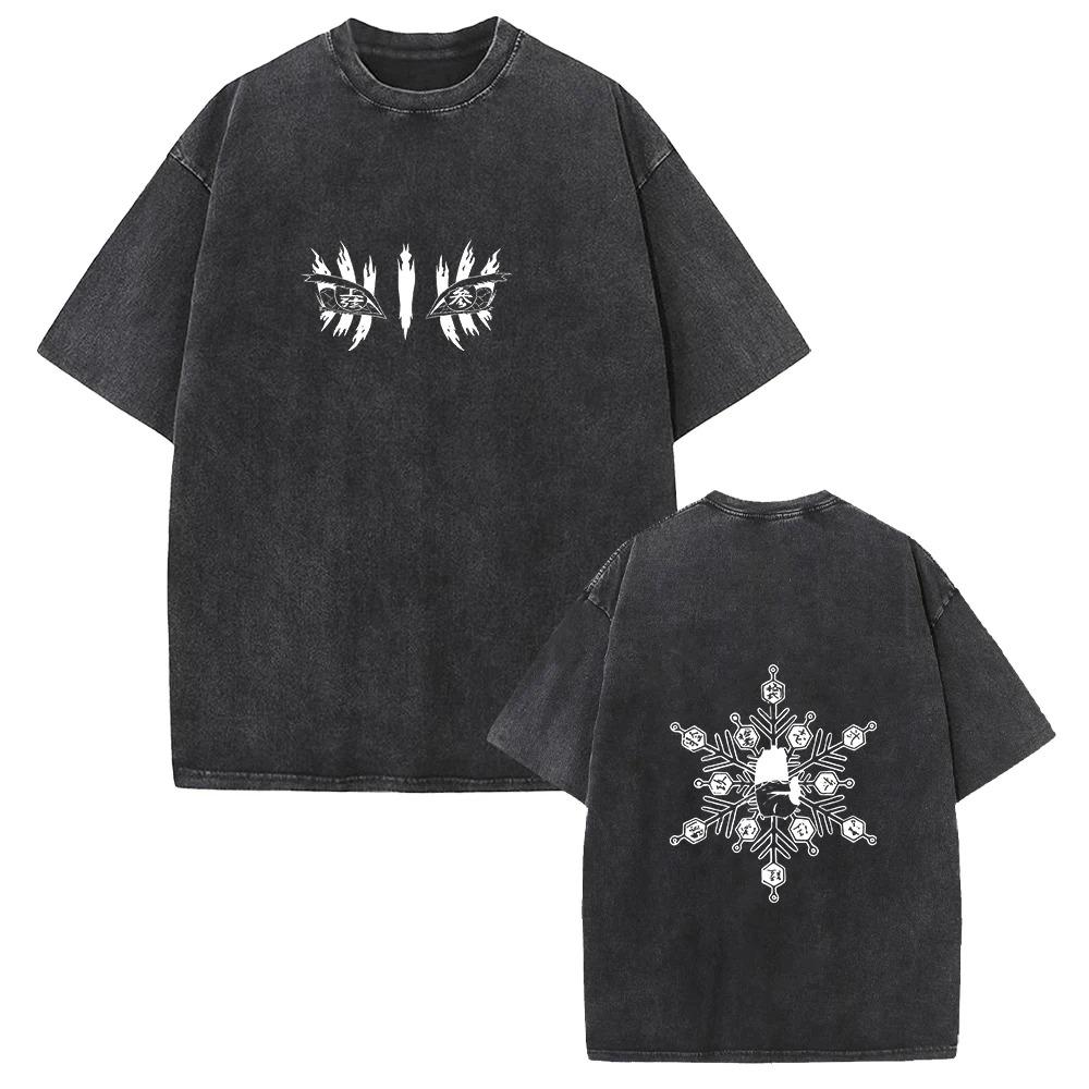 

Футболка манги Demon Slayer Akaza Koyuki Graphic Washed Oversized T Shirt Short Running Bavlna М які Трійники Чоловічий Жіночий Одяг Жіночий Чоловічий Одяг L