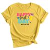 Happy First Day of School Women 100% Cotton T-shirt Mens Tees Top Teacher Gift Kindergarten Back To School