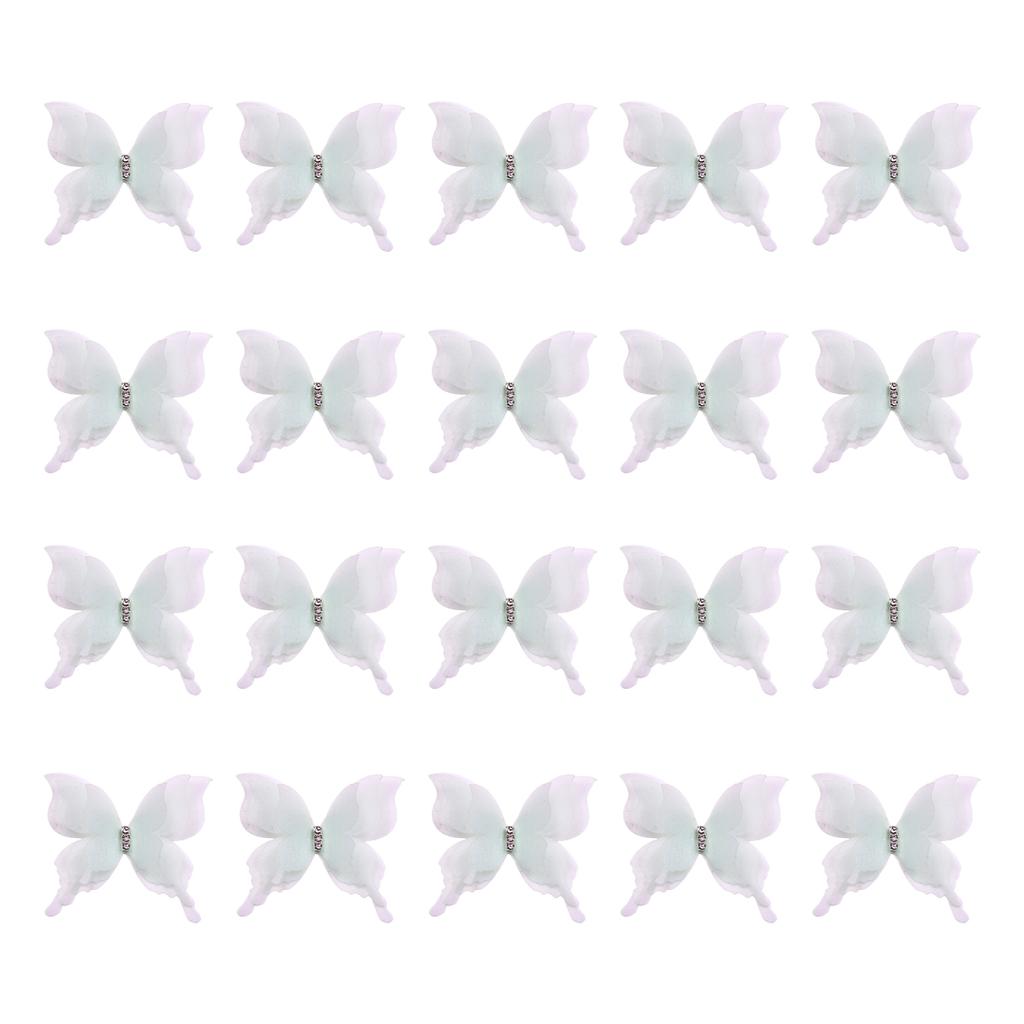 20PCS Embroidery Butterfly Appliques Sew On Patches for Sewing Craft Wedding Dress Clothing Decoration Hair Accessories