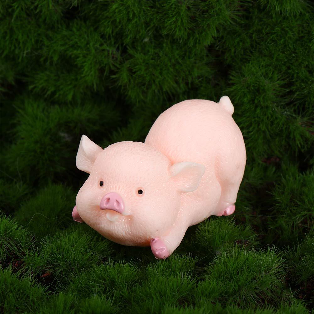 Mini 8pcs  Naughty Home Ornament Pink Pig Pig Miniature Dollhouse Accessory Resin Craft Micro Landscape Decoration
