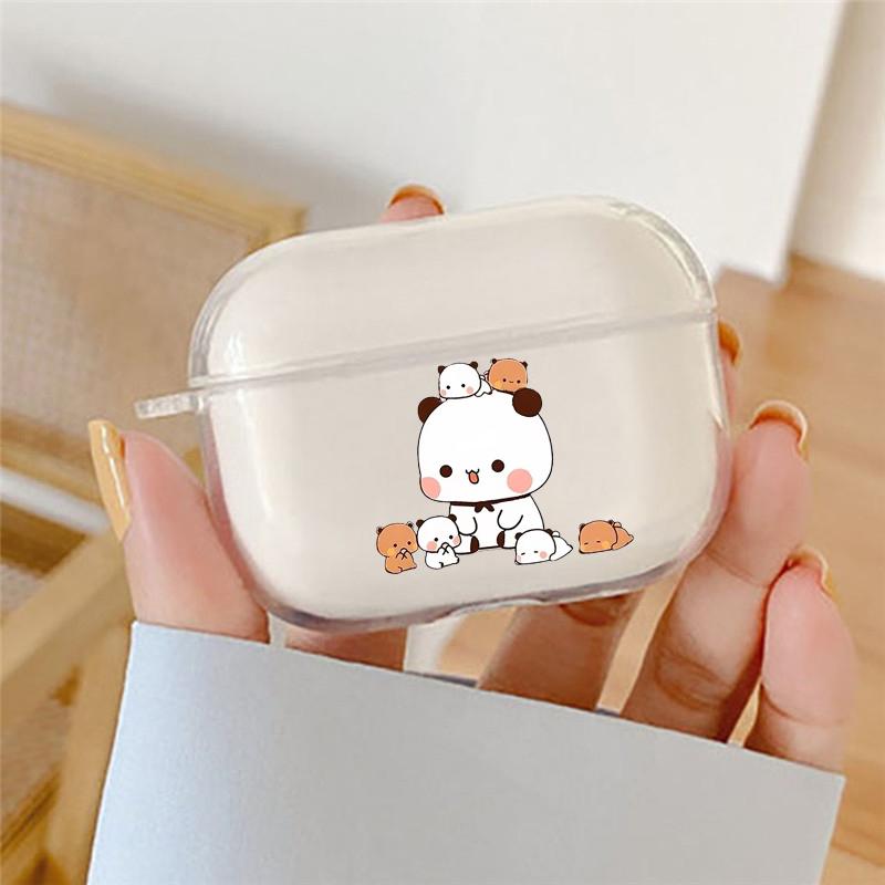 Kawaii Cute BuBu DuDu Bear Couple Earphone Case For Airpods 4 3 2 1 Clear Soft Wireless Cover For Apple Airpod Pro 2 Accessories