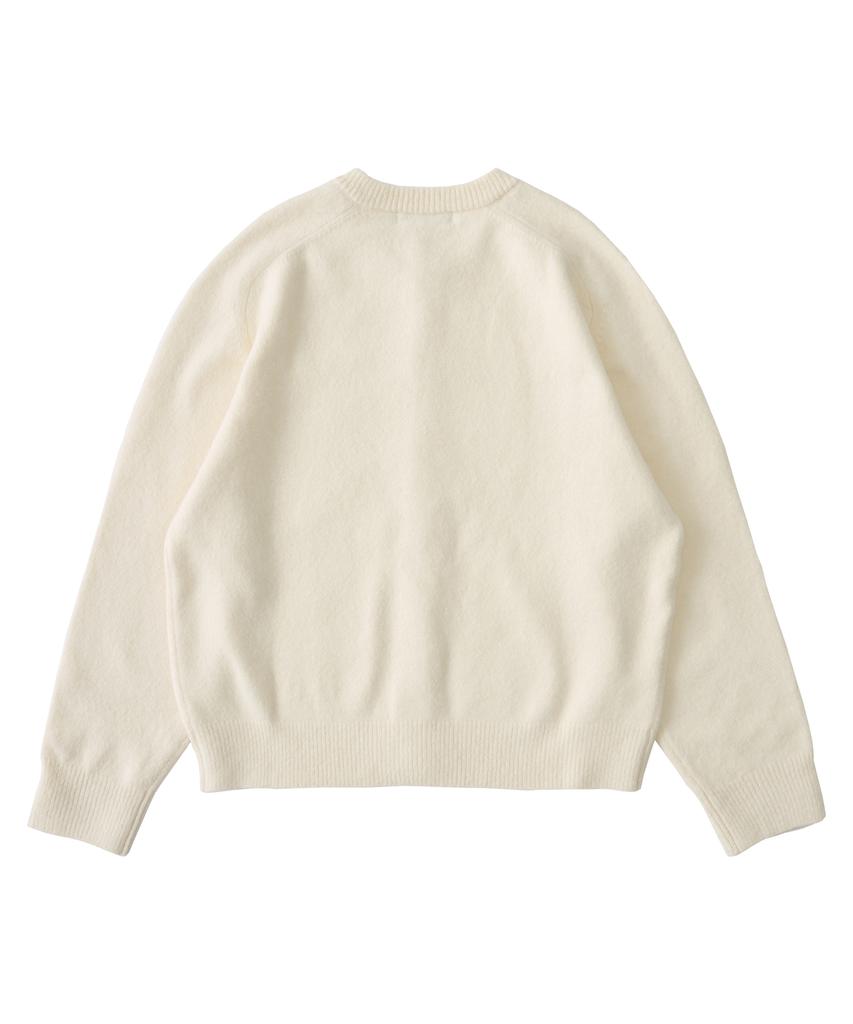 Analog Mood Handy Round Crop Fit Knit Cardigan (Ivory)