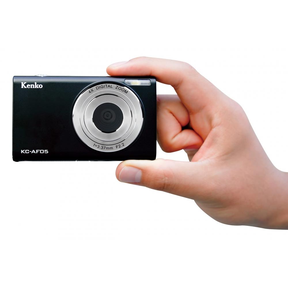 [Exklusiv] Kenko Kompakte Digitalkamera KC-AF05ST, 2er-Set, effektive Pixel 8 Millionen, Autofokus, digitaler Zoom, 4-fach, 2,7K-Videoaufzeichnung, 144237, Schwarz