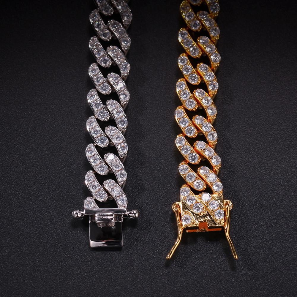 Catene Link Cubano Zircone Diamante 9mm Moda Hiphop Collana Cubana