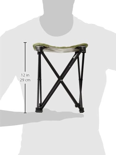 BUNDOK Mini Aluminum Stool, Medium Size, Khaki (BD-116KA), with Storage Case, Compact Chair