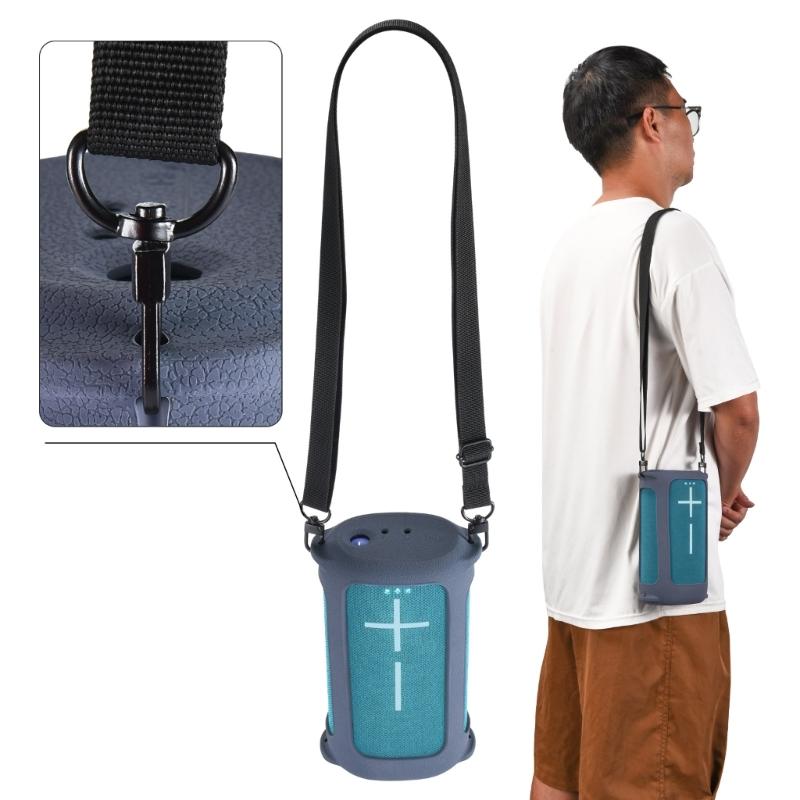 Silikonhülle für EVERBOOM Drahtlosen Bluetooth-kompatiblen Tragbaren Lautsprecher Abdeckung mit Verstellbaren Schultergurten