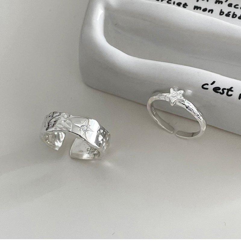 Lady Silver Star Ring Adjustable Size Hand Jewelry Decoration Material Copper
