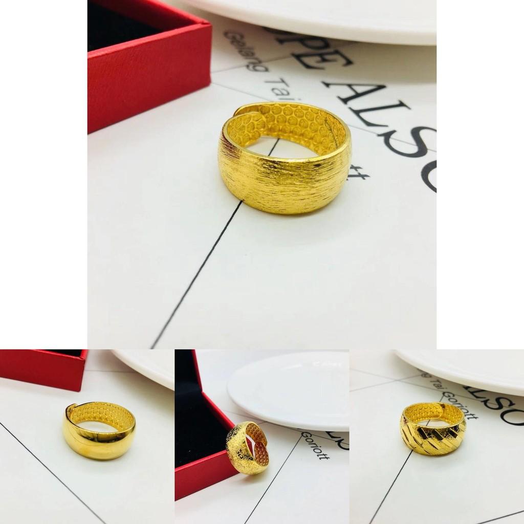 Unique Gold Plated Couples Ring With Chic Matte And Polished Styles For Occasion Any