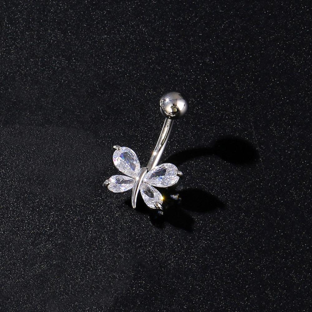 Butterfly Flower Belly Button Ring Mini Body Jewelry Sexy Belly Piercing Ring  Women Girls