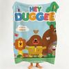 Cartoon Hey D-Duggee Throw Flannel Throw Blanket Suitable for Sofa Living Room Bedroom