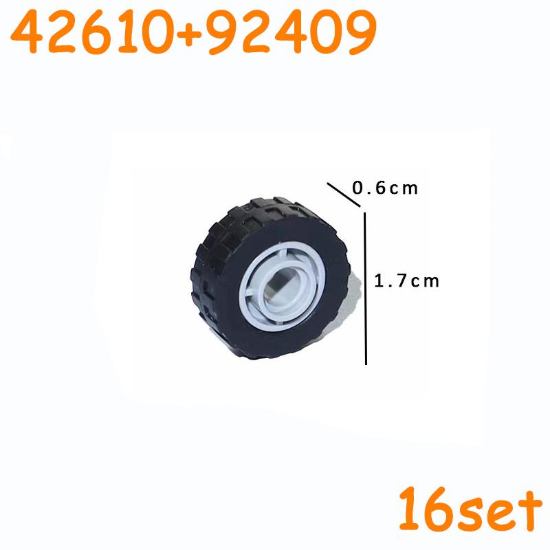 Technical Tire Wheel Car Truck Wheels Hub Block Bricks MOC Motorcycle Tyre Rim Brick Playset 56145 44309 86652 32019 15038 23798