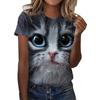 New Kitten Animal T-shirt Cat 3D Print Summer Women Short Sleeve T Shirts Streetwear Harajuku Y2k Tops Woman Girls Tees Clothing